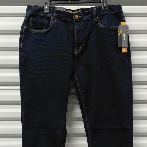 Johnny Bigg Mens 38L Aeden Slim Fit Jeans Dark Wash Stretch Denim Long Leg NWT - Picture 4 of 11